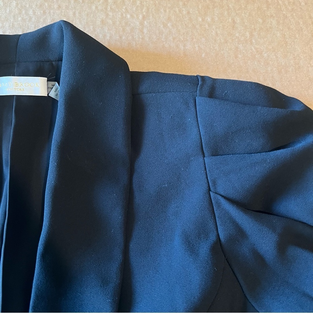 Ramy Brook Albie Jacket, black, dramatic shoulder detail, button closure, sz 0 - Picture 7 of 15